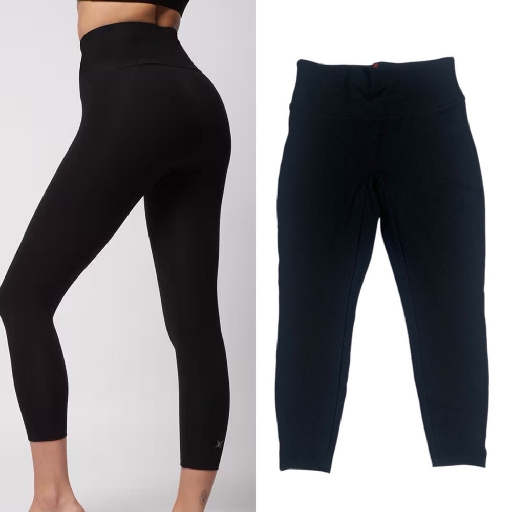 Spanx Black High Waisted Shape-Wear Ankle Cropped Leggings